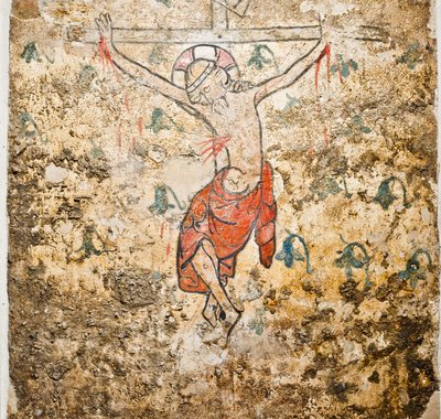 Foto Roel Weenink - Fresco Christus aan het kruis uit het Minderbroedersklooster - 1338-1457