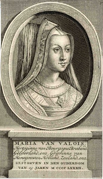 Prent Maria van Bourgondië onderdeel van collectie Huis Van Gijn, Atlas Van Gijn.