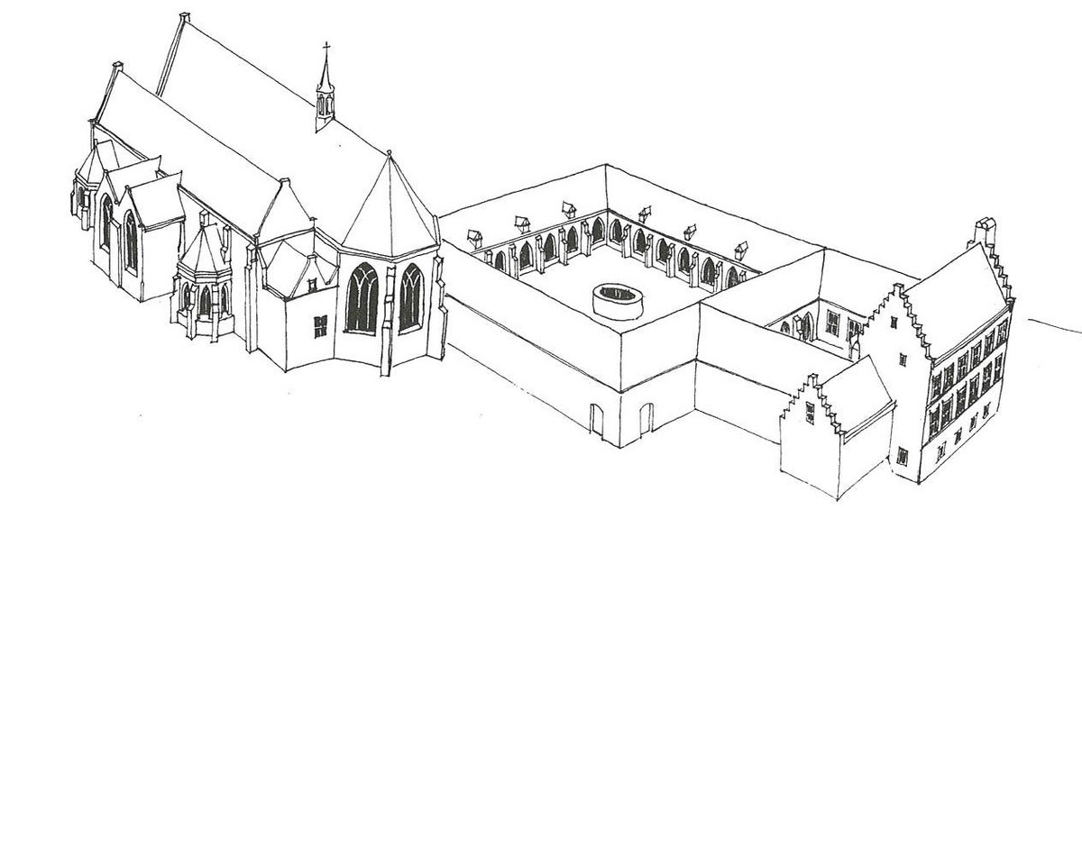Een 3D tekening van het Augustijnenklooster