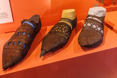 Leren middeleeuwse schoenen