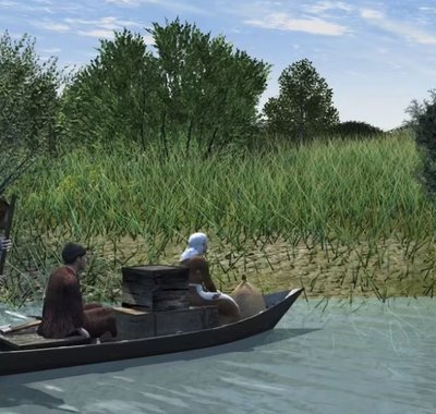Deze animatie laat de eerste bebouwing rond de rivieren in Zuid-Holland zien, zoals de Rotta en de Thuredrith.